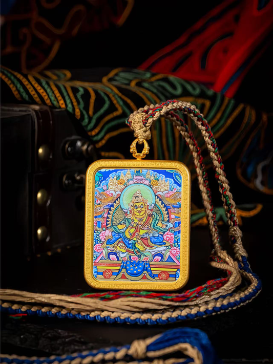 Golden Vajra Mirror Huang Caishen Tangka symbolizes the prosperity of wealth.