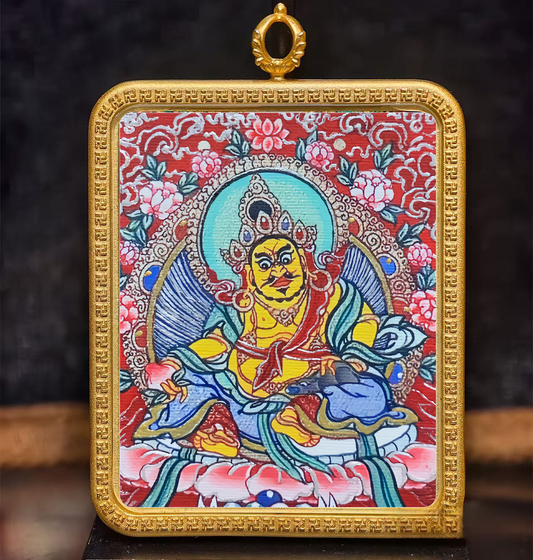 Golden Vajra Mirror Huang Caishen Thangka symbolizes the prosperity of wealth.