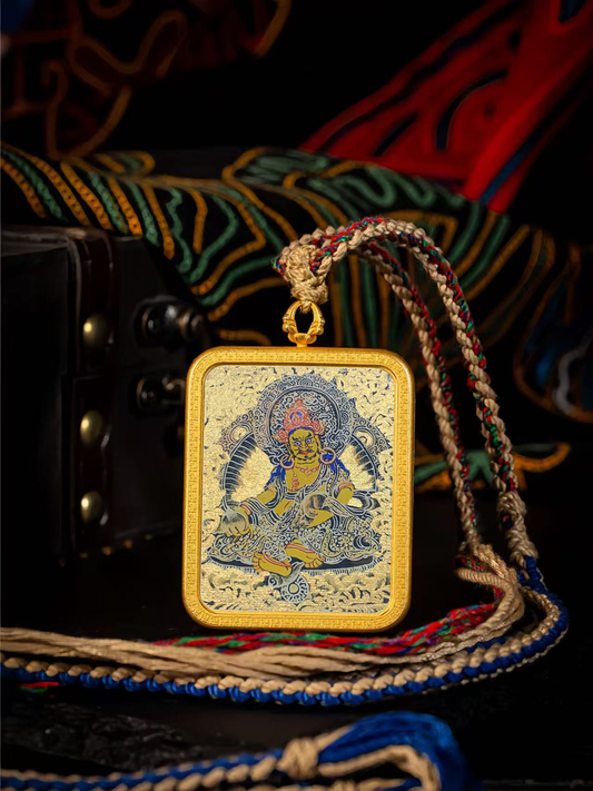 Golden Vajra Mirror Huang Caishen Thangka symbolizes the prosperity of wealth.